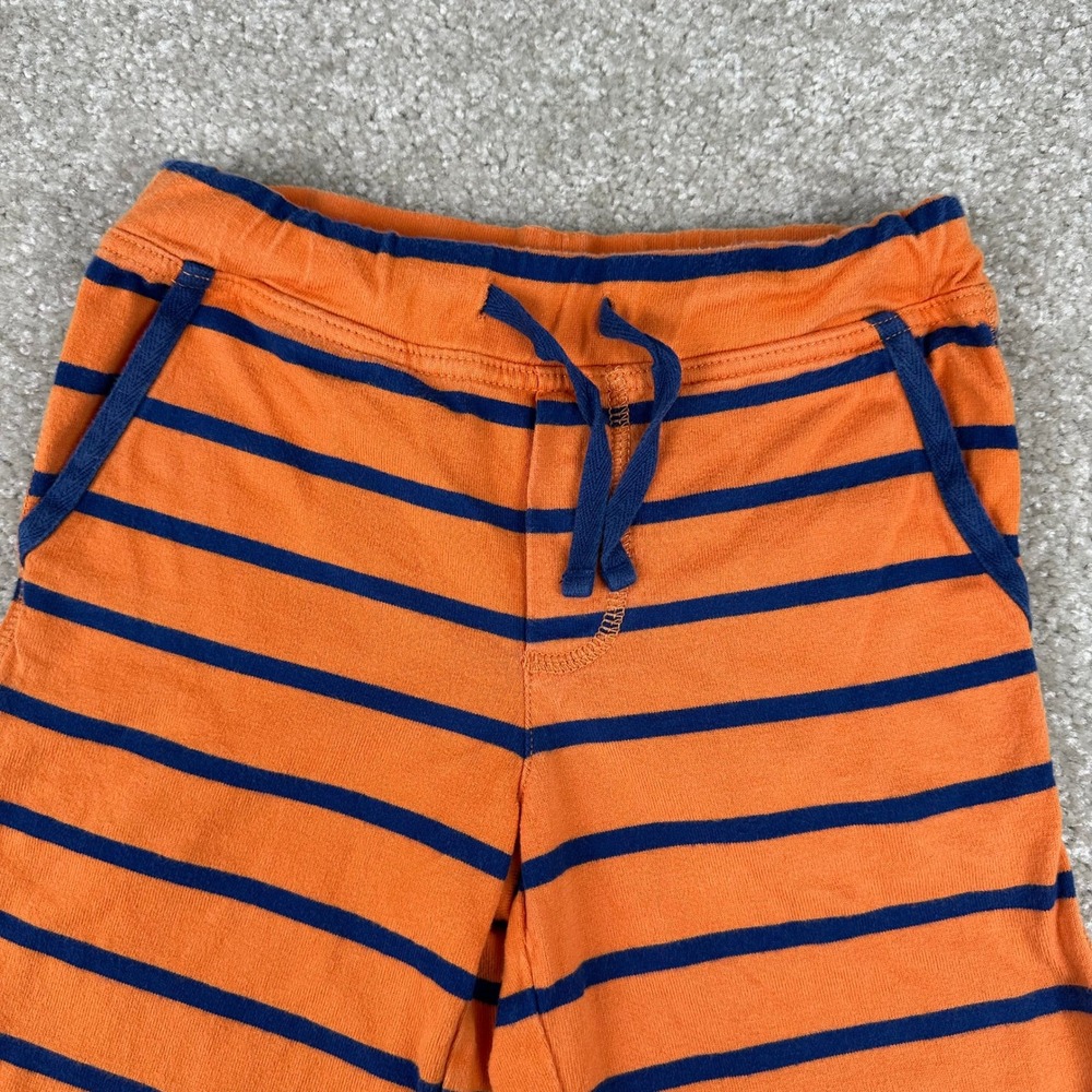 Mini Boden Boys 6Y Orange Blue Striped Cotton Jersey Shorts Drawstring Casual - Picture 2 of 5